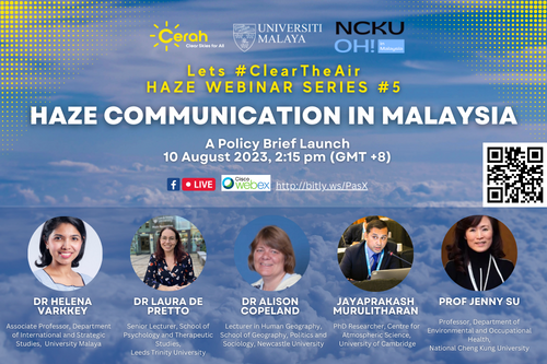Haze Communication in Malaysia: Webinar and Policy Brief Launch